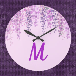 Reloj Redondo Grande Hermoso color de agua morado claro parece Wisteria