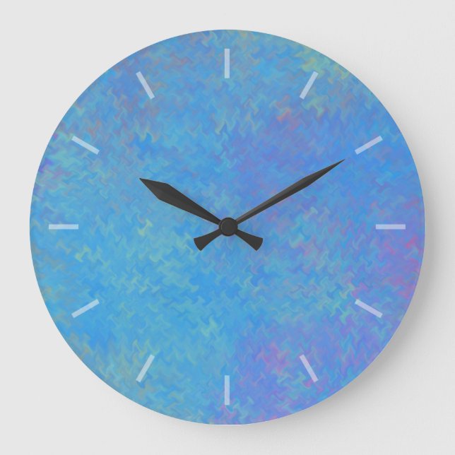Reloj Redondo Grande Hermoso diseño de papel con mármol azul (Anverso)