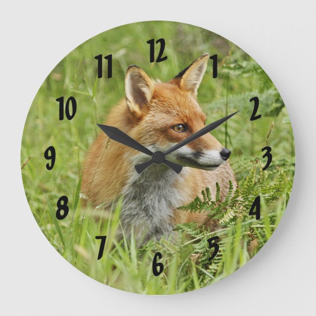 Reloj Redondo Grande Hermoso Fox Rojo / Vixen (Anverso)