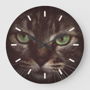 Reloj Redondo Grande Hermoso gato de mesa