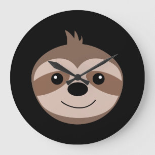 Reloj Redondo Grande Hermoso oso perezoso sonriente