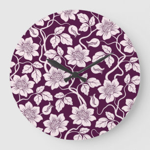 Reloj Redondo Grande Hermoso patrón floral