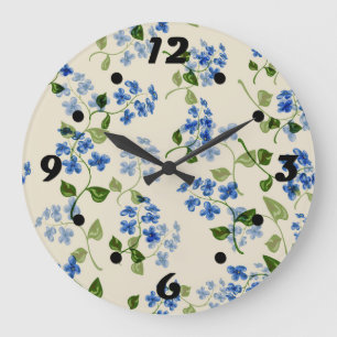 Reloj Redondo Grande Hermoso patrón floral sin costura