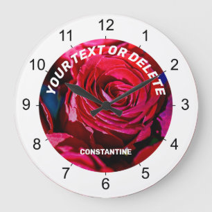 Reloj Redondo Grande Hermoso ramo de rosas rojas