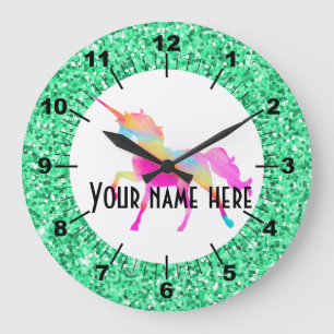 Reloj Redondo Grande Hermoso Unicornio rosa