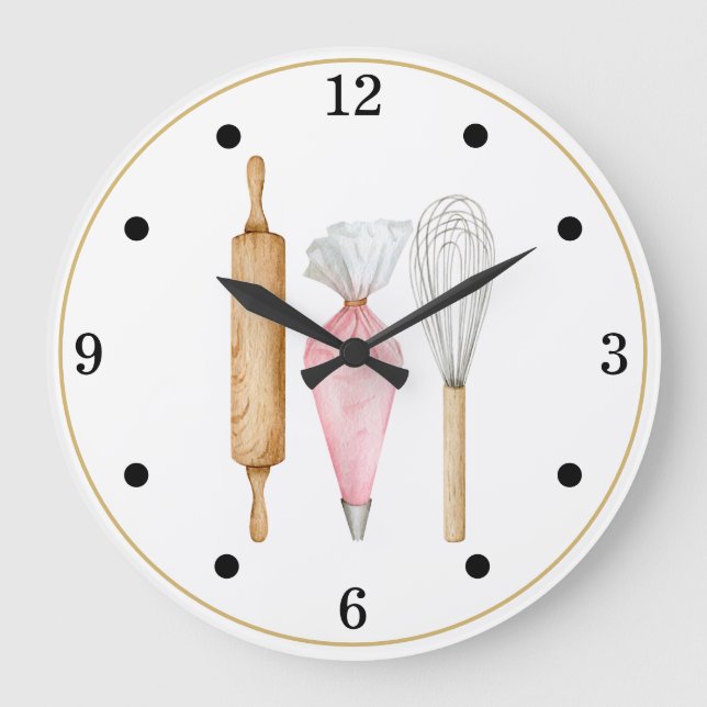 Reloj Redondo Grande Herramientas de horquilla Utensils Kitchen (Anverso)