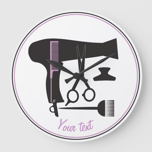 Reloj Redondo Grande Herramientas de los peinados (Anverso)