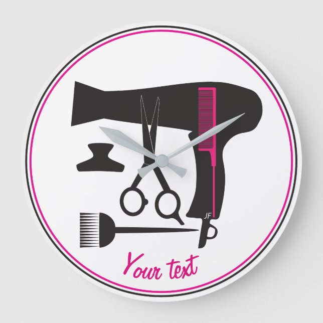 Reloj Redondo Grande Herramientas de los peinados (Anverso)