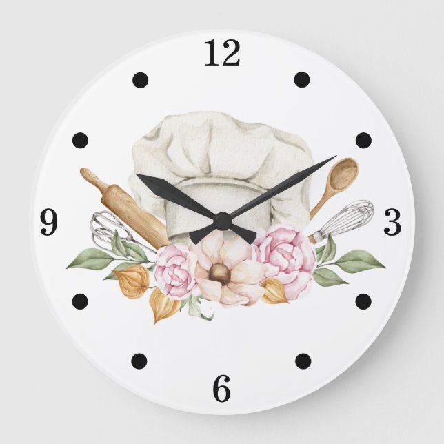Reloj Redondo Grande Herramientas de panadería Utensils Cocina (Anverso)