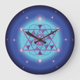 Reloj Redondo Grande Hexagrama, geometría sagrada