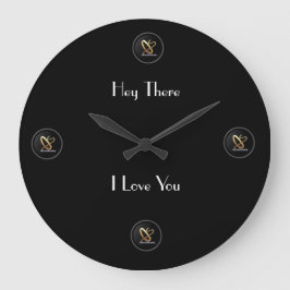 Reloj Redondo Grande 'Hey, Aquí Te Amo'