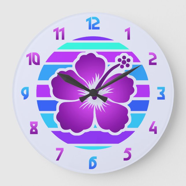 Reloj Redondo Grande Hibiscus (Anverso)