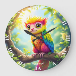 Reloj Redondo Grande Híbrido de Fantasy Cute mitad Ferret