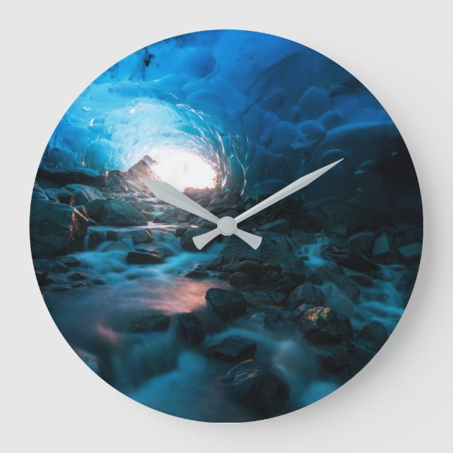 Reloj Redondo Grande Hielo y nieve | Glaciar Mendenhall, Juneau, Alaska (Anverso)