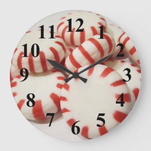 Reloj Redondo Grande Hierbabuenas rojas y blancas