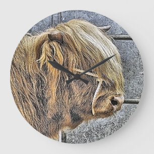 RELOJ REDONDO GRANDE HIGHLAND COW