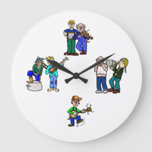 Reloj Redondo Grande Hillbilly Jug Band Wall Clock