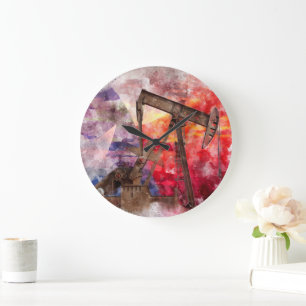 Reloj Redondo Grande Hilo de agua del icono de Texol con bandera de Tex