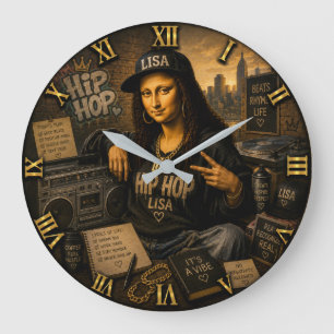 Reloj Redondo Grande Hip Hop Funny Mona Lisa Urban Music Gift