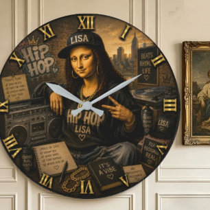 Reloj Redondo Grande Hip Hop Funny Mona Lisa Urban Music Gift