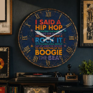 Reloj Redondo Grande Hip Hop Rap Music Old School Studio DJ Gift