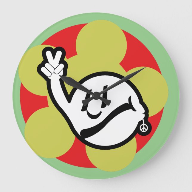 Reloj Redondo Grande HIPPIE ICON flowers 2023 BY MASANSER (Anverso)