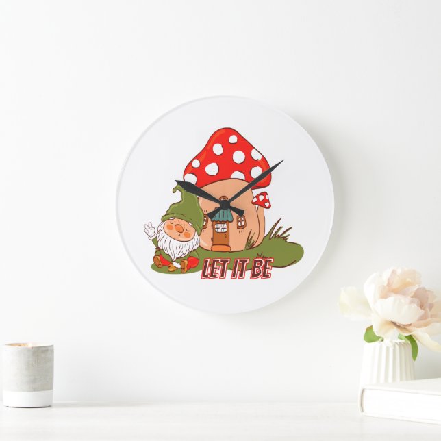 Reloj Redondo Grande Hippie Que Sea Gnome (Hogar)