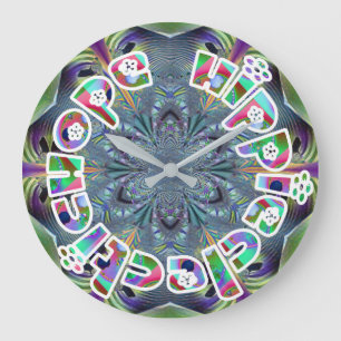 Reloj Redondo Grande HippieClecticHope APL 20-13 Fractal