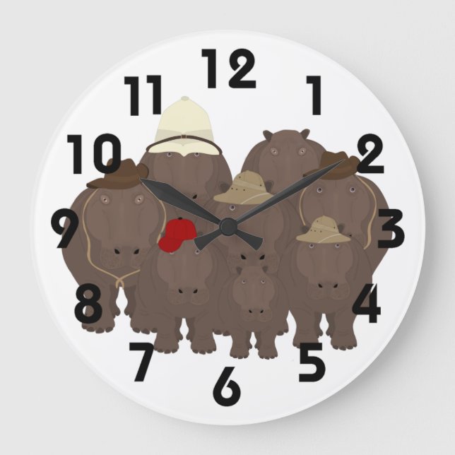 Reloj Redondo Grande Hippo Clock (Anverso)