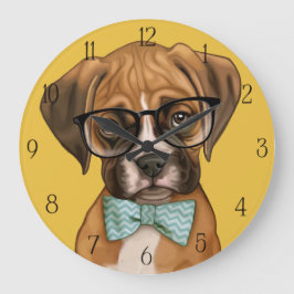 Reloj Redondo Grande Hipster Boxer Puppy