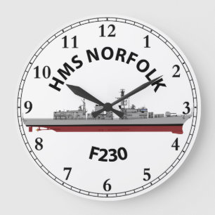 RELOJ REDONDO GRANDE HMS NORFOLK - RELOJ GRANDE DE TIPO 23