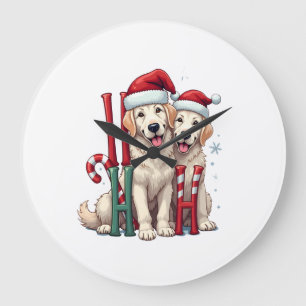 Reloj Redondo Grande Ho Ho Ho Gran Pirineo Amante Perro Navidad Santa 