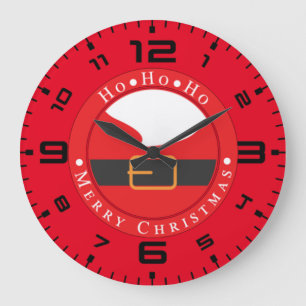 Reloj Redondo Grande Ho Ho Ho Ho Feliz Navidad