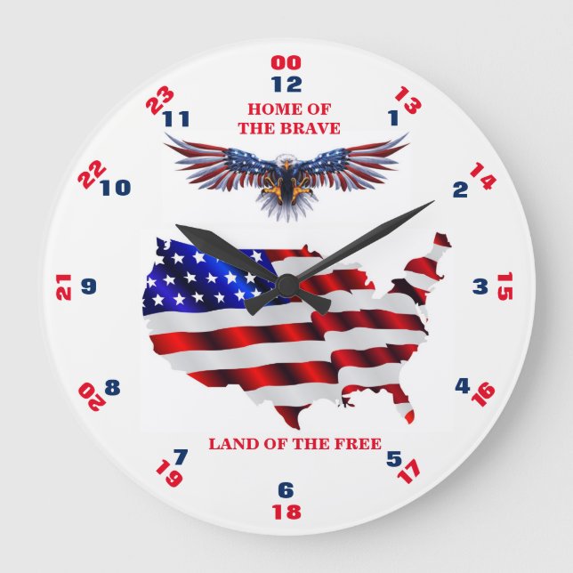 RELOJ REDONDO GRANDE HOGAR DE LA VALIENTE TIERRA DEL LIBRE (Anverso)