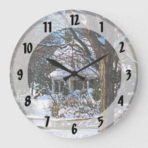 Reloj Redondo Grande Hogar después de la tormenta de nieve