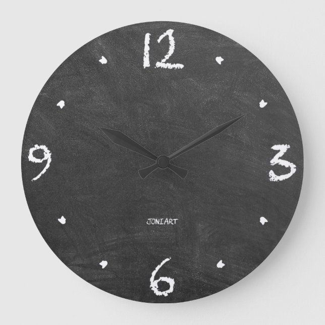 Reloj Redondo Grande Hogeschooling Room Study Wall Chalkboard (Anverso)