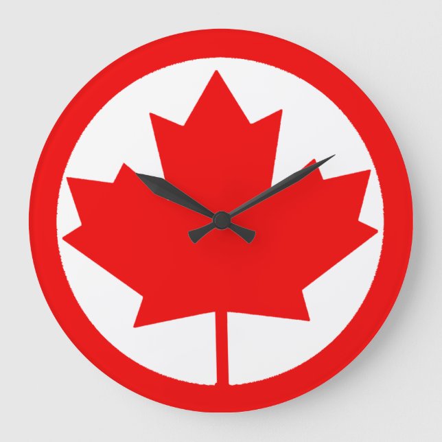 Reloj Redondo Grande Hoja de Arce de Canadá (Anverso)