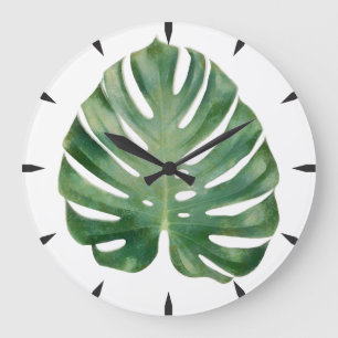 Reloj Redondo Grande Hoja de Monstera