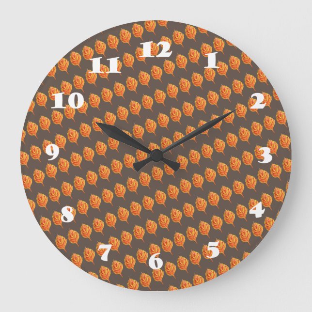 Reloj Redondo Grande Hoja de otoño (Anverso)