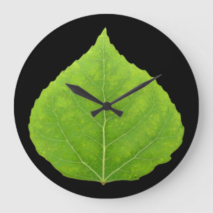 Reloj Redondo Grande Hoja verde de lápiz #11