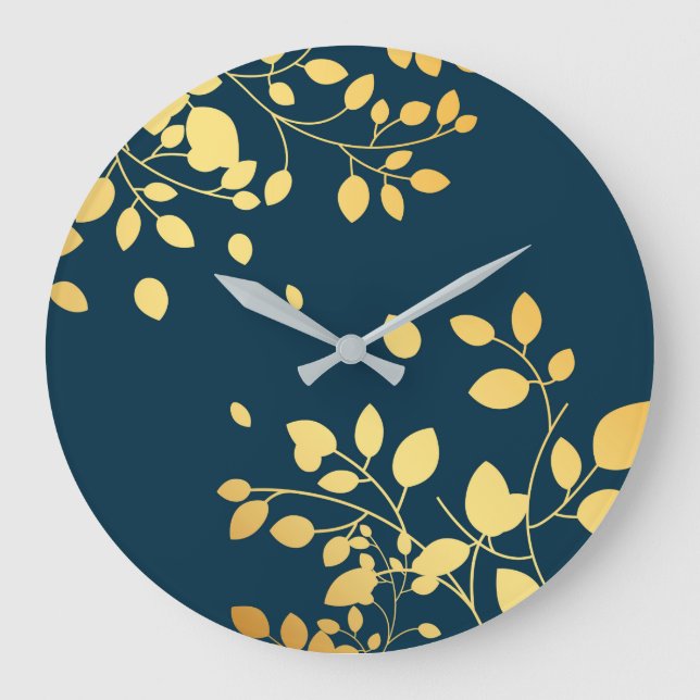 Reloj Redondo Grande Hojas de oro 8 (Anverso)