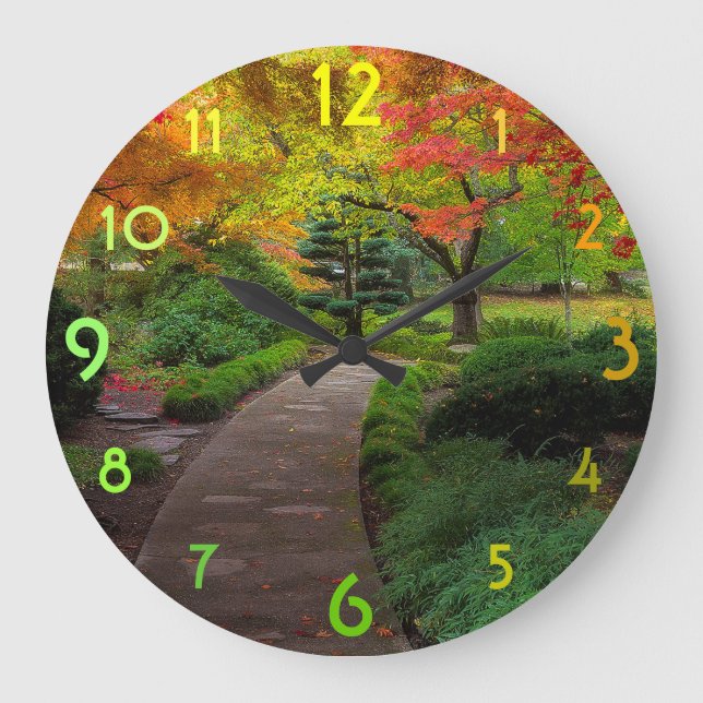 Reloj Redondo Grande Hojas de otoño (Anverso)
