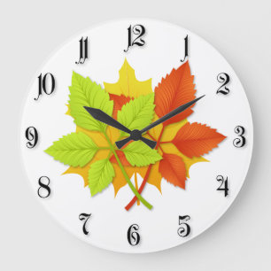 Reloj Redondo Grande Hojas de otoño