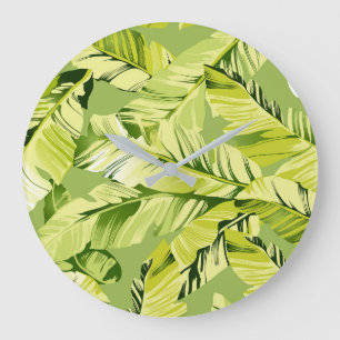 Reloj Redondo Grande Hojas de Plátano 5