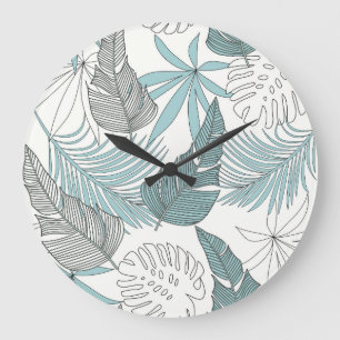 Reloj Redondo Grande Hojas Tropicales: Brillante Tendencia Sin Marea