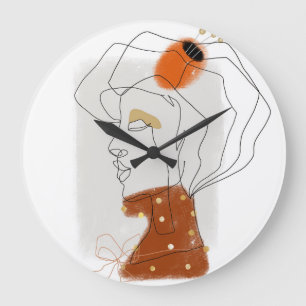 Reloj Redondo Grande Hojas Tropicales, Diseño De Patrones Sin Marea.