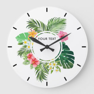 Reloj Redondo Grande Hojas tropicales para cosméticos de negocios, EPA