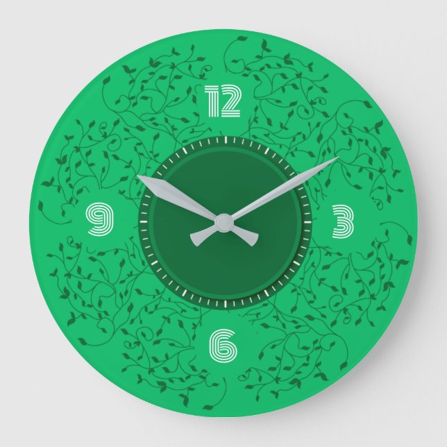 Reloj Redondo Grande Hojas verdes (Anverso)