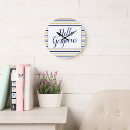 Reloj Redondo Grande Hola Gorgeous Stried Round Clock