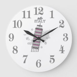 Reloj Redondo Grande Hola Italia